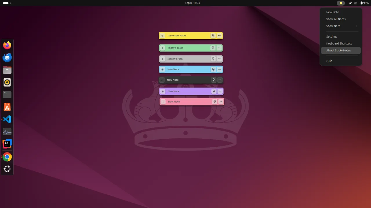 Everything a click away in the system tray